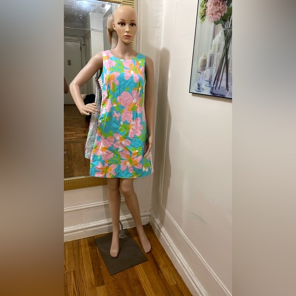 Lilly Pulitzer Floral Sleeveless Dress in Blue and Pink - Picture 11 of 15